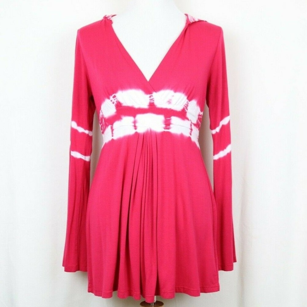 Boston Proper Tie Dye Hooded Tunic Top